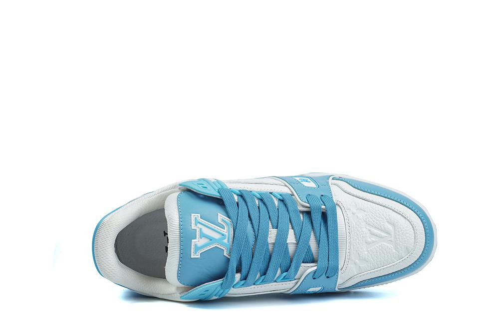 PK god Louis Vuitton LV Trainer Monogram Denim Light Blue retail materials ready to ship